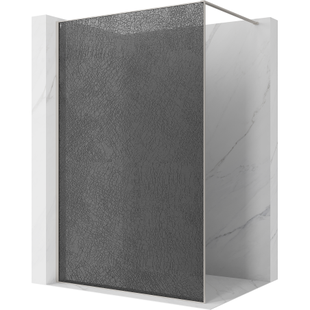 Mexen Kioto sprchová stěna Walk-in 80 x 200 cm, crackle grafit 12 mm, kartáčovaný nikl - 800-080-101-97-44-X