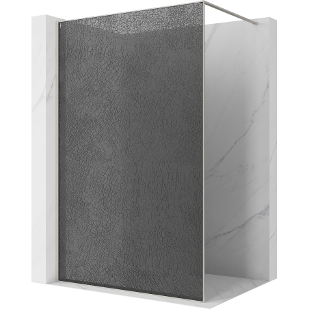 Mexen Kioto sprchová stěna Walk-in 150 x 200 cm, crackle grafit 12 mm, kartáčovaný nikl - 800-150-101-97-44-X