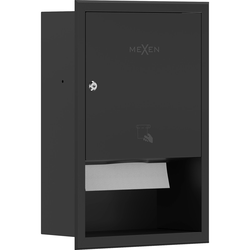 Mexen Linox vestavěný držák na papírové ručníky, černý mat - 70K003-70