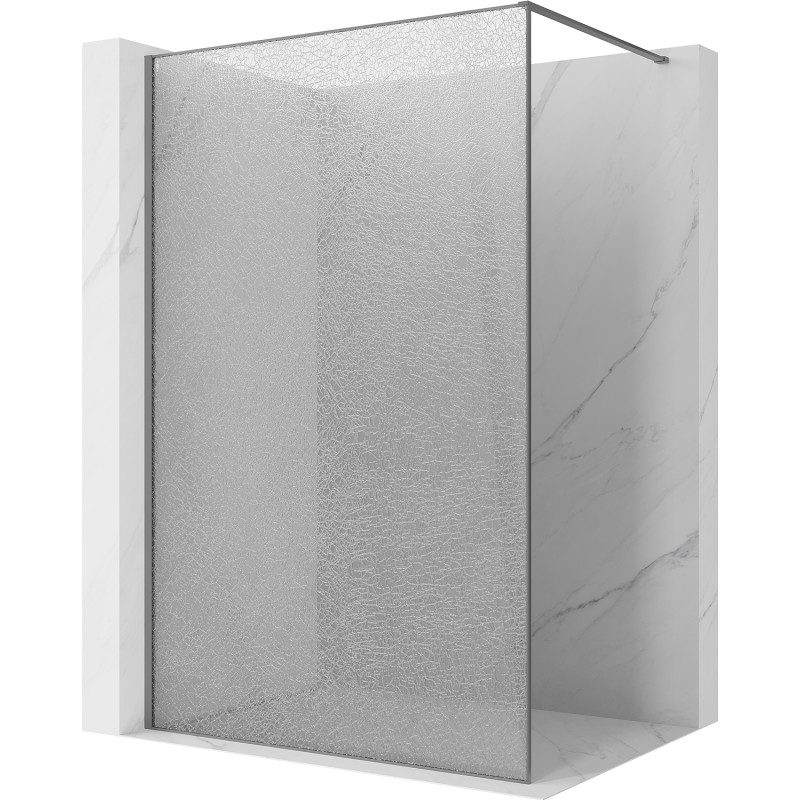 Mexen Kioto sprchová stěna Walk-in 100 x 200 cm, crackle transparentní 12 mm, gun metal - 800-100-101-95-04-X
