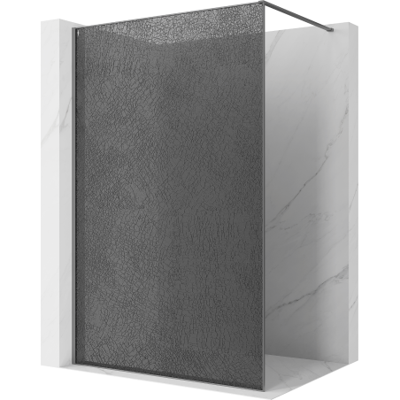 Mexen Kioto sprchová stěna Walk-in 70 x 200 cm, crackle grafit 12 mm, gun metal - 800-070-101-95-44-X