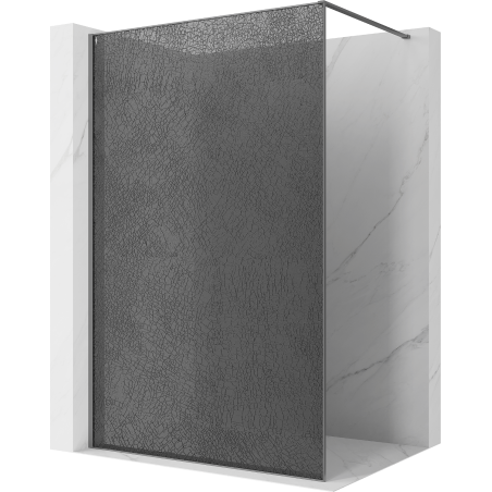 Mexen Kioto sprchová stěna Walk-in 80 x 200 cm, crackle grafit 12 mm, gun metal - 800-080-101-95-44-X