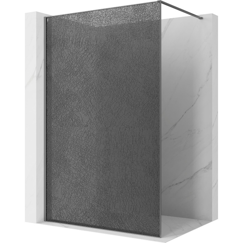 Mexen Kioto sprchová stěna Walk-in 90 x 200 cm, crackle grafit 12 mm, gun metal - 800-090-101-95-44-X