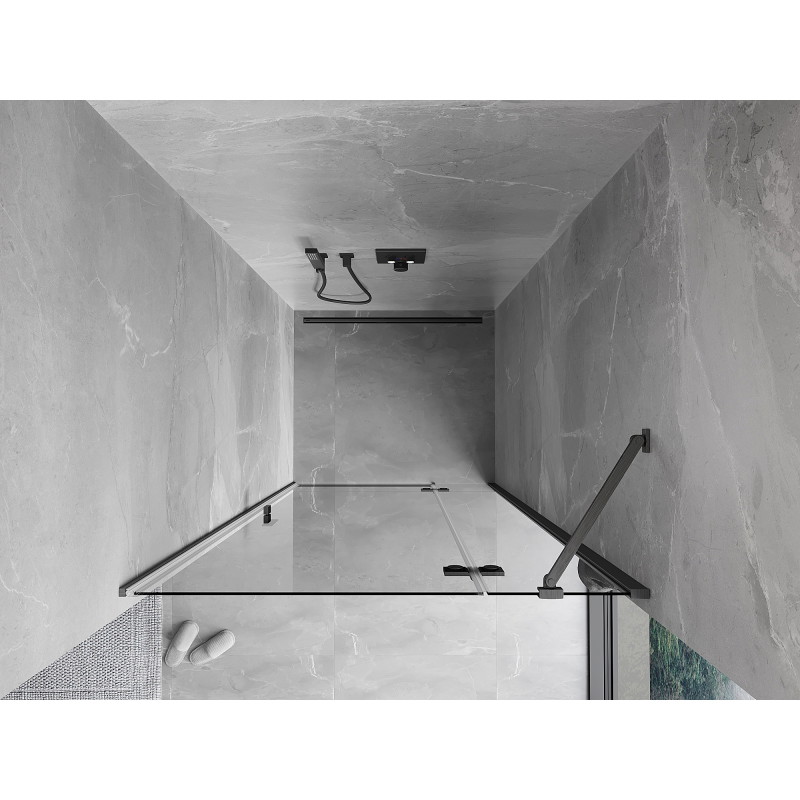 Mexen Mist-H sprchové dveře pravé 115 cm, transparentní, gun šedé kartáčované - 8A5-115-000-66-00-P