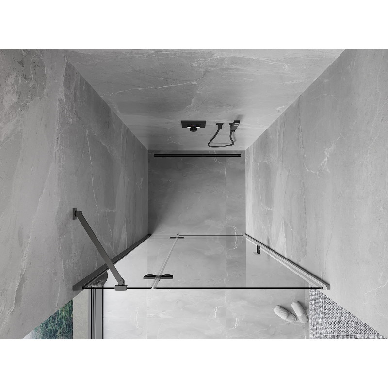Mexen Mist-H levé výklopné sprchové dveře 105 cm, transparentní, gun metal - 8A5-105-000-95-00-L