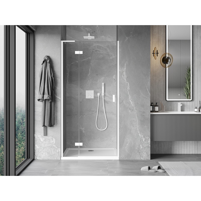 Mexen Mist-H L sprchové dveře výklopné levé 80 cm, průhledné, bílé - 8A5L-080-000-20-00-L