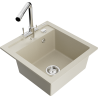 Mexen Vito granitový dřez 1-komorový s kuchyňskou baterií Duero, béžový - 6503-69-671600-00