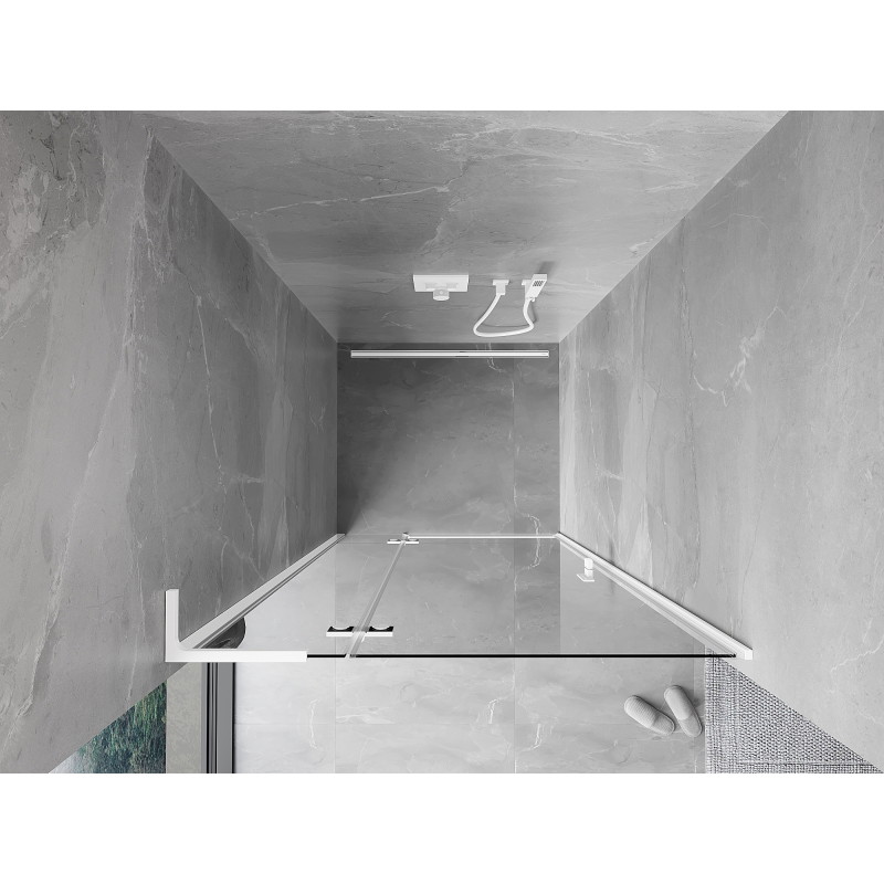 Mexen Mist-H L sprchové dveře výklopné levé 85 cm, transparentní, bílé - 8A5L-085-000-20-00-L