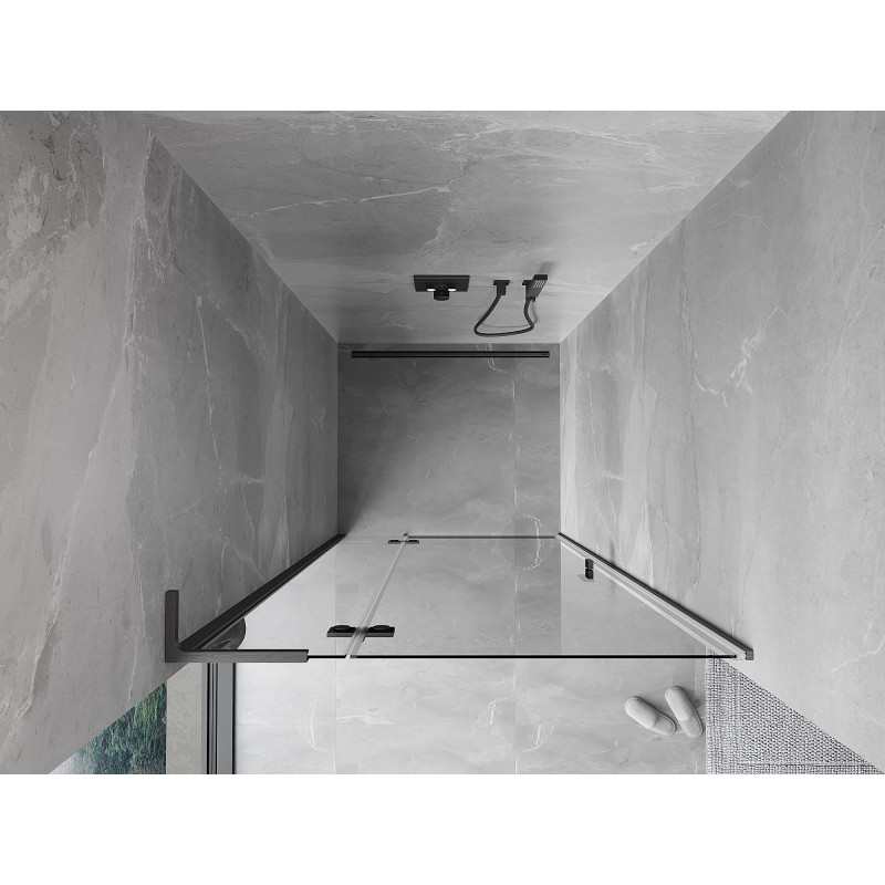 Mexen Mist-H L sprchové dveře otvíravé levé 110 cm, transparentní, kartáčovaný gun gray - 8A5L-110-000-66-00-L