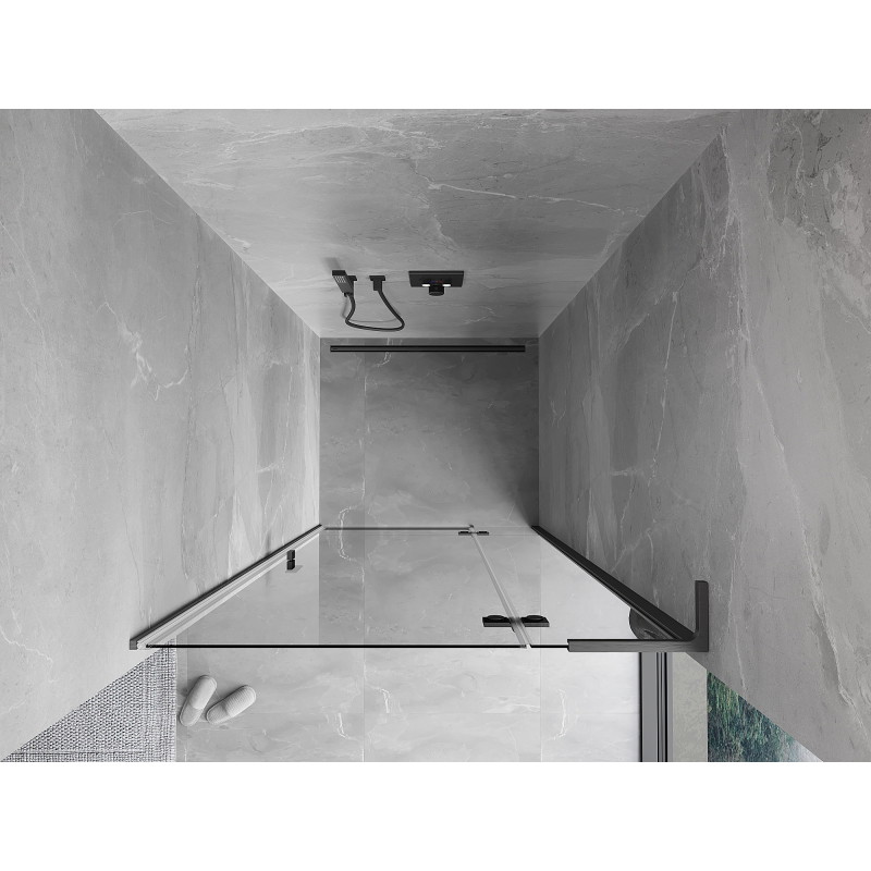 Mexen Mist-H L pravé otevírací sprchové dveře 70 cm, transparentní, kartáčovaný gun gray - 8A5L-070-000-66-00-P