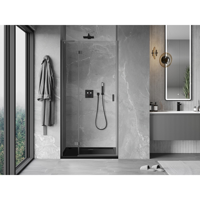 Mexen Mist-H L levé kyvné sprchové dveře 100 cm, transparentní, gun metal - 8A5L-100-000-95-00-L