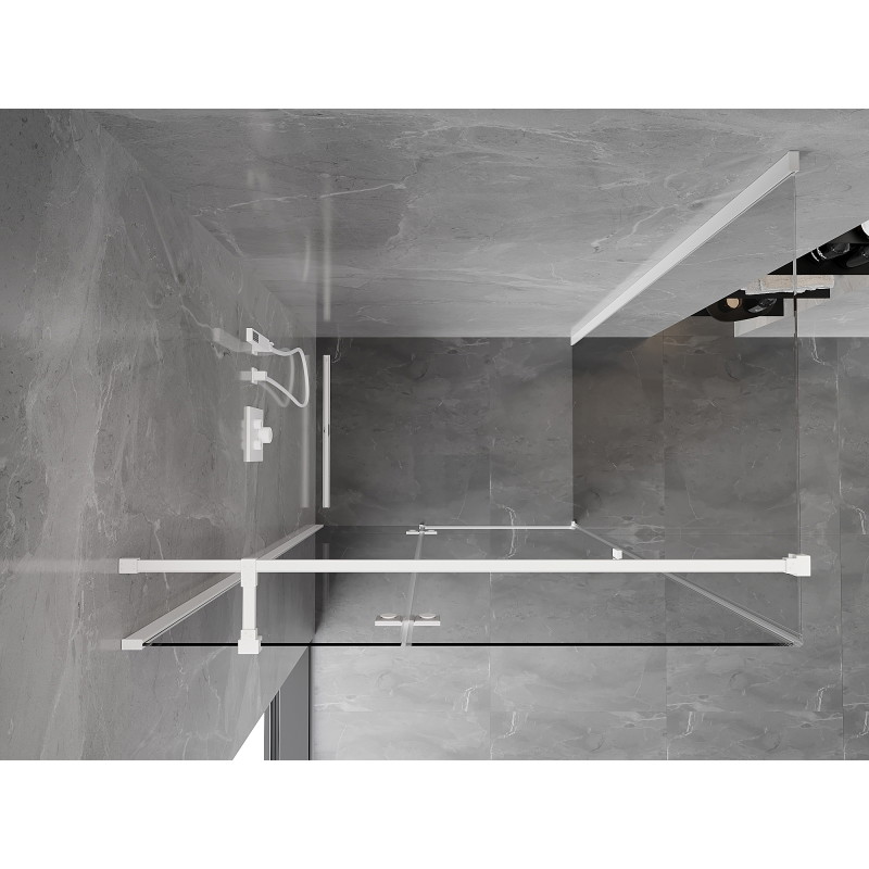 Mexen Mist-H T sprchová kabina otevírací levá 85 x 90 cm, transparentní, bílá - 8A5T-085-090-20-00-L