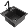 Mexen Vito granitový dřez s 1 komorou a kuchyňskou baterií Duero, černý skvrnitý - 6503-76-671600-70-B
