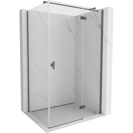 Mexen Mist-H T sprchový kout pravý 95 x 70 cm, transparentní, kartáčovaný gun šedý - 8A5T-095-070-66-00-P