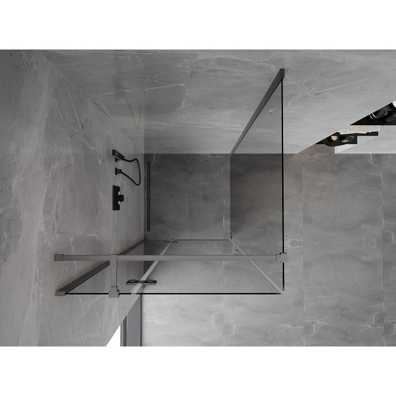 Mexen Mist-H T sprchový kout s pantovými dveřmi 80 x 80 cm, transparentní, gun metal - 8A5T-080-080-95-00-L