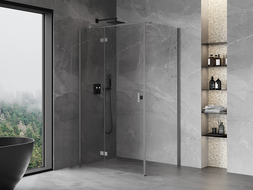Mexen Mist-H T sprchový kout s otvíracími dveřmi vlevo 80 x 85 cm, transparentní, gun metal - 8A5T-080-085-95-00-L