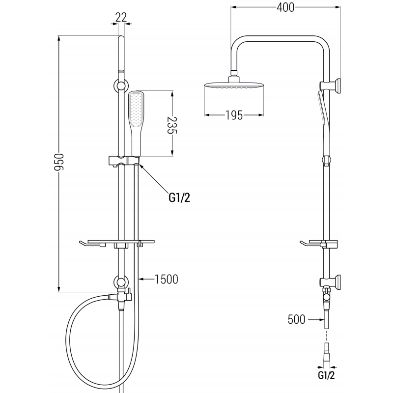 Mexen T49 sprchová souprava, černá/zlatá - 798494993-75
