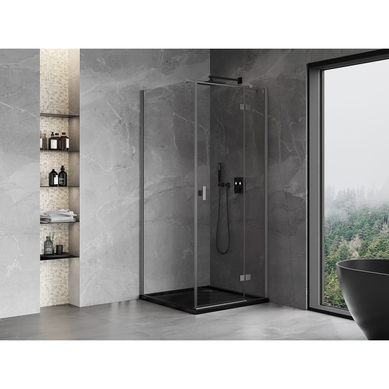 Mexen Mist-H T sprchový kout otočný pravý 80 x 80 cm, transparentní, gun metal - 8A5T-080-080-95-00-P