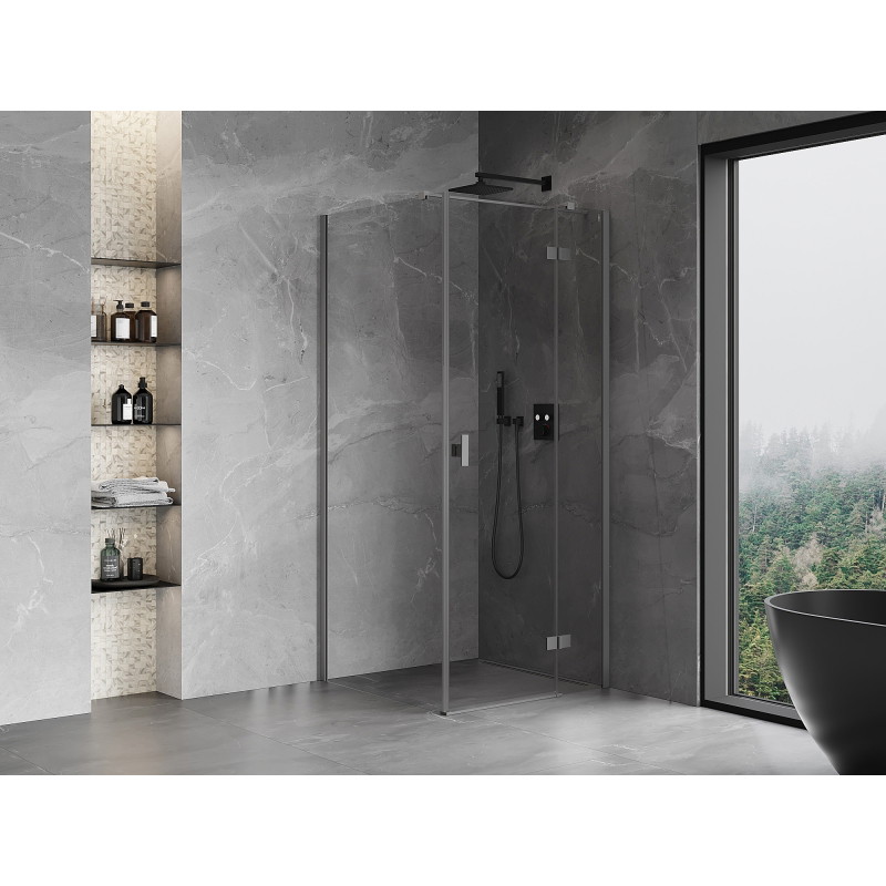 Mexen Mist-H T sprchový kout otočný pravý 80 x 80 cm, transparentní, gun metal - 8A5T-080-080-95-00-P