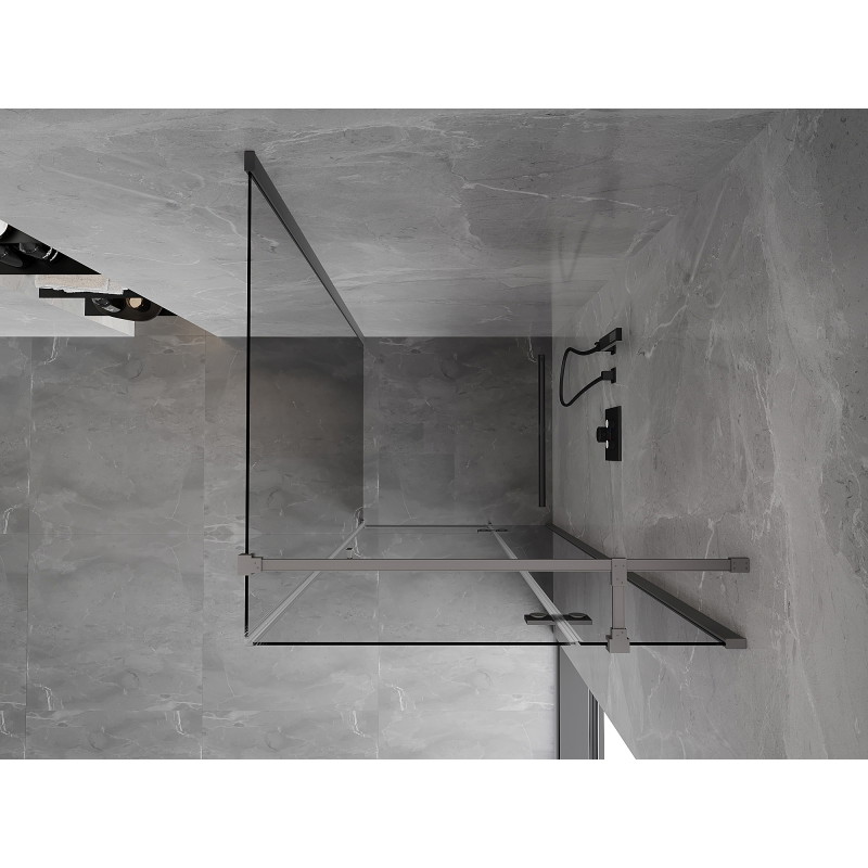 Mexen Mist-H T Sprchový kout s otočnými dveřmi pravý 100 x 100 cm, transparentní, gun metal - 8A5T-100-100-95-00-P
