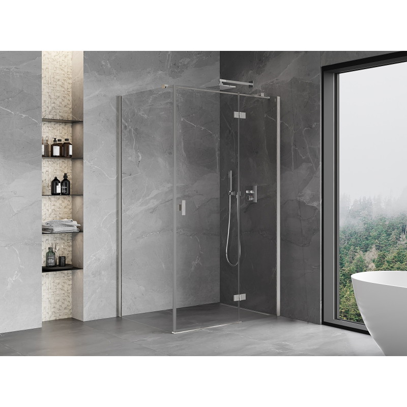 Mexen Mist-H T sprchový kout s pravými dveřmi 70 x 80 cm, průhledný, kartáčovaný nikl - 8A5T-070-080-97-00-P