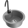 Mexen Diego granitový dřez s baterií Telma, šedý - 6512-71-670200-70