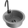 Mexen Diego granitový dřez jednokomorový s kuchyňskou baterií Telma, šedý - 6512-71-670200-70-B