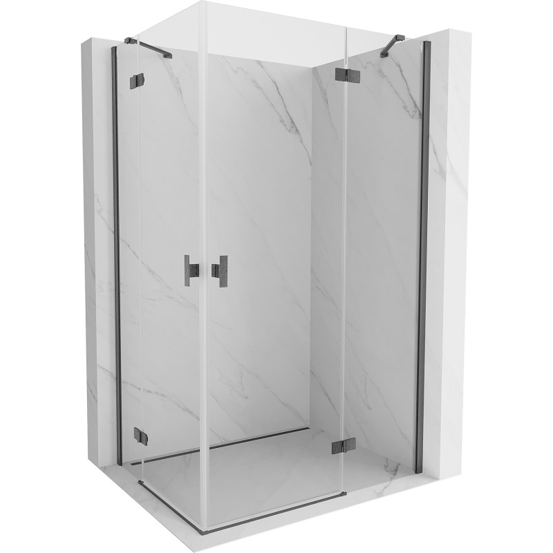 Mexen Mist-H Duo sprchová kabina otevírací pravá 80 x 85 cm, transparentní, kartáčovaná gun šedá - 8A5-080L-085P-66-00