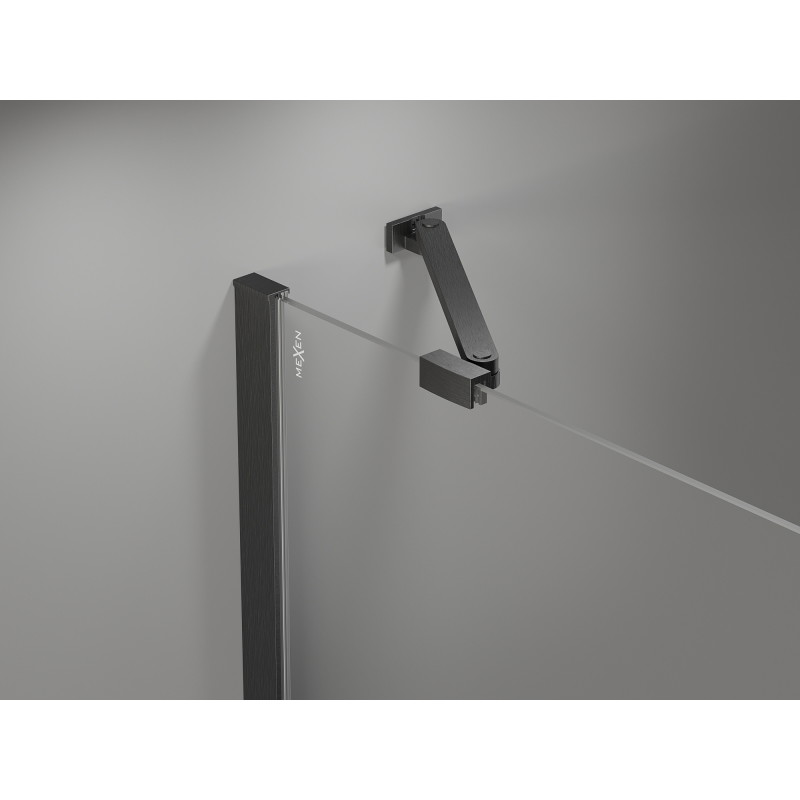 Mexen Mist-H Duo sprchový kout s otočnými dveřmi vlevo 115 x 90 cm, transparentní, kartáčovaná zbraň šedá