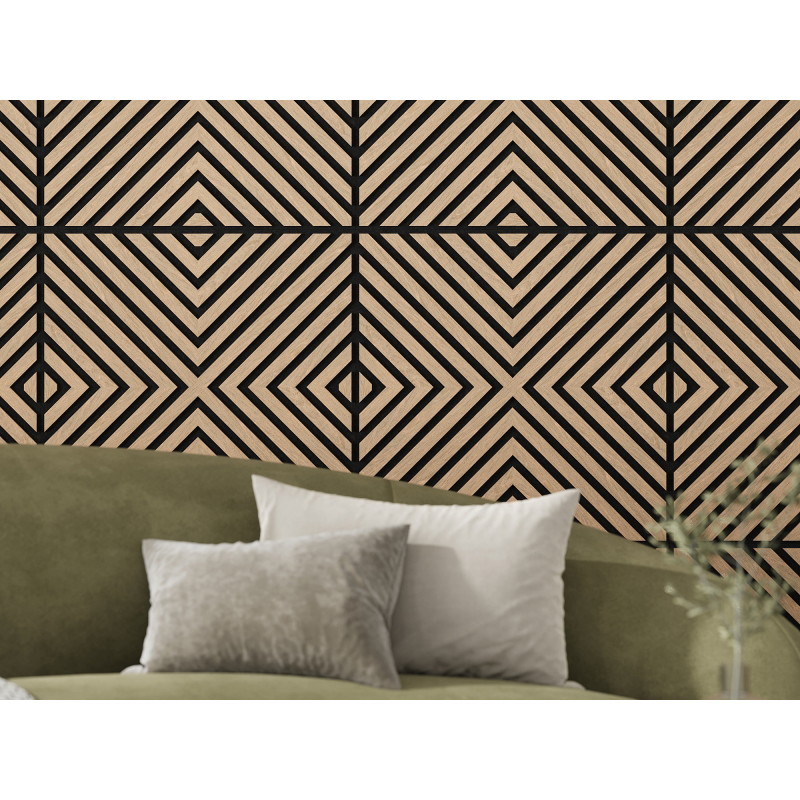 Mexen Linea 01 akustický stěnový panel 60 x 60 cm (4ks), plst 9 mm, technická dýha, Bělený Dub - S110-60607-01-040