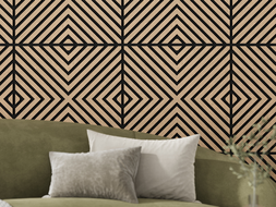 Mexen Linea 01 akustický stěnový panel 60 x 60 cm (4ks), plst 9 mm, technická dýha, Bělený Dub - S110-60607-01-040