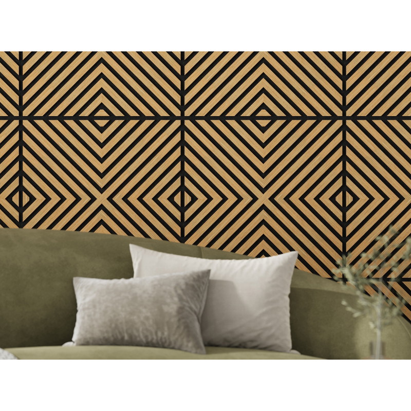 Mexen Linea 01 akustický nástěnný panel 60 x 60 cm (4ks), plsť 9 mm, technická dýha, Dub Classic - S110-60607-01-041
