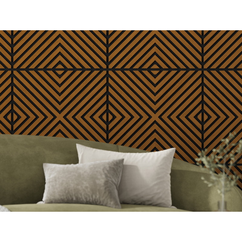 Mexen Linea 01 akustický nástěnný panel 60 x 60 cm (4ks), plsť 9 mm, technická dýha, Dub Přírodní - S110-60607-01-042