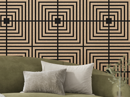 Mexen Linea 02 akustický nástěnný panel 60 x 60 cm (4ks), plsť 9 mm, technická dýha, Bělený Dub - S110-60607-02-040