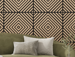 Mexen Linea 03 akustický nástěnný panel 60 x 60 cm (4ks), plst 9 mm, technická dýha, Bělený Dub - S110-60607-03-040