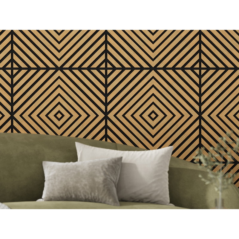 Mexen Linea 03 akustický nástěnný panel 60 x 60 cm (4 ks), plsť 9 mm, technická dýha, Dub Classic - S110-60607-03-041