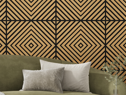 Mexen Linea 03 akustický nástěnný panel 60 x 60 cm (4 ks), plsť 9 mm, technická dýha, Dub Classic - S110-60607-03-041