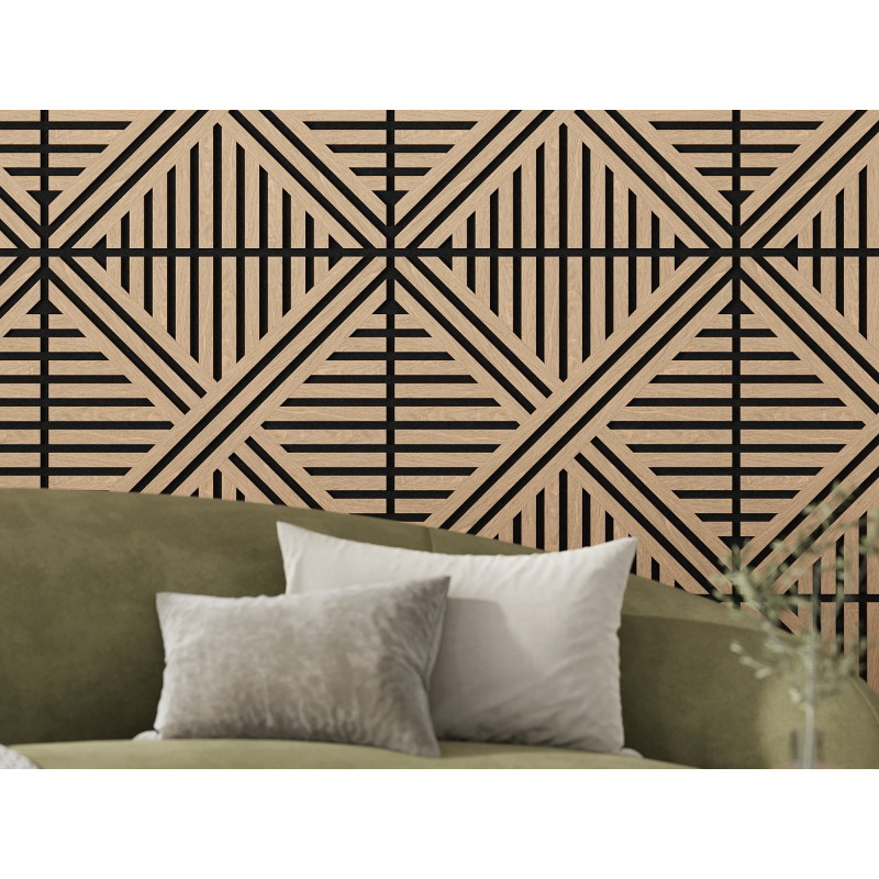 Mexen Linea 05 akustický stěnový panel 60 x 60 cm (4 ks), plsť 9 mm, technická dýha, Bělený Dub - S110-60607-05-040