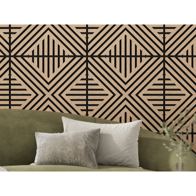 Mexen Linea 06 akustický nástěnný panel 60 x 60 cm (4ks), plsť 9 mm, technická dýha, bělený dub - S110-60607-06-040