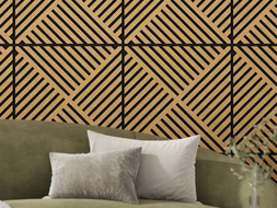 Mexen Linea 08 akustický nástěnný panel 60 x 60 cm (4ks), plsť 9 mm, technická dýha, Dub Classic - S110-60607-08-041