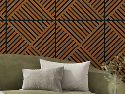 Mexen Linea 08 akustický stěnový panel 60 x 60 cm (4 ks), plsť 9 mm, technická dýha, Přírodní Dub - S110-60607-08-042