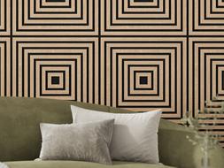 Mexen Linea 13 akustický nástěnný panel 60 x 60 cm (4 ks), plsť 9 mm, technická dýha, Bělený Dub - S110-60607-13-040
