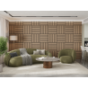 Mexen Linea 15 akustický nástěnný panel 60 x 60 cm (4 ks), plsť 9 mm, technická dýha, Bělený Dub - S110-60607-15-040