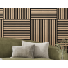 Mexen Linea 15 akustický nástěnný panel 60 x 60 cm (4 ks), plsť 9 mm, technická dýha, Bělený Dub - S110-60607-15-040