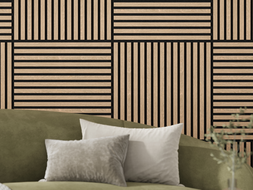 Mexen Linea 15 akustický nástěnný panel 60 x 60 cm (4 ks), plsť 9 mm, technická dýha, Bělený Dub - S110-60607-15-040