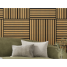 Mexen Linea 15 akustický nástěnný panel 60 x 60 cm (4ks), plsť 9 mm, technická dýha, Dub Classic - S110-60607-15-041
