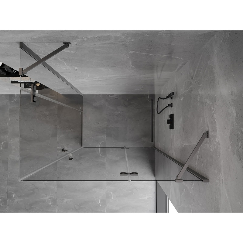 Mexen Mist-H Duo sprchová kabina otevírací pravá 100 x 105 cm, transparentní, gun metal - 8A5-100L-105P-95-00