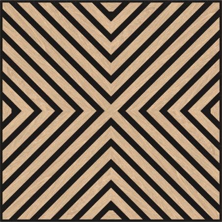 Mexen Linea 01 akustický stěnový panel 60 x 60 cm (4ks), plst 9 mm, technická dýha, Bělený Dub - S110-60607-01-040
