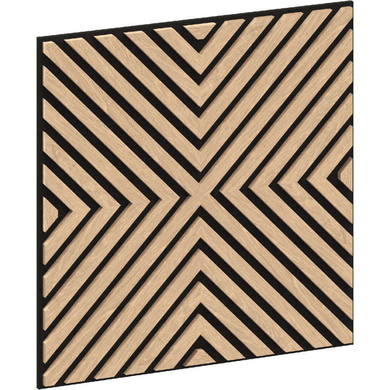 Mexen Linea 01 akustický stěnový panel 60 x 60 cm (4ks), plst 9 mm, technická dýha, Bělený Dub - S110-60607-01-040
