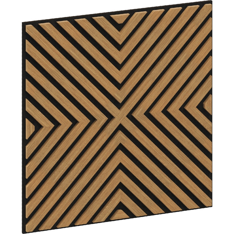 Mexen Linea 01 akustický nástěnný panel 60 x 60 cm (4ks), plsť 9 mm, technická dýha, Dub Classic - S110-60607-01-041